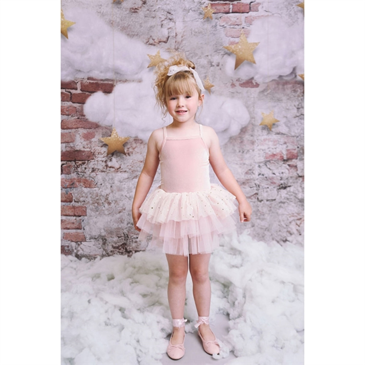 Dolly by Le Petit Tom Velvet Leotard With Tulle Tutu Kjole Ballet Pink