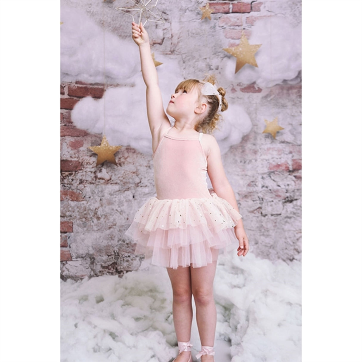 Dolly by Le Petit Tom Velvet Leotard With Tulle Tutu Kjole Ballet Pink