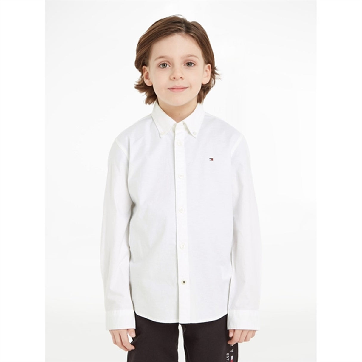Tommy Hilfiger Boy Stretch Oxford Skjorte White