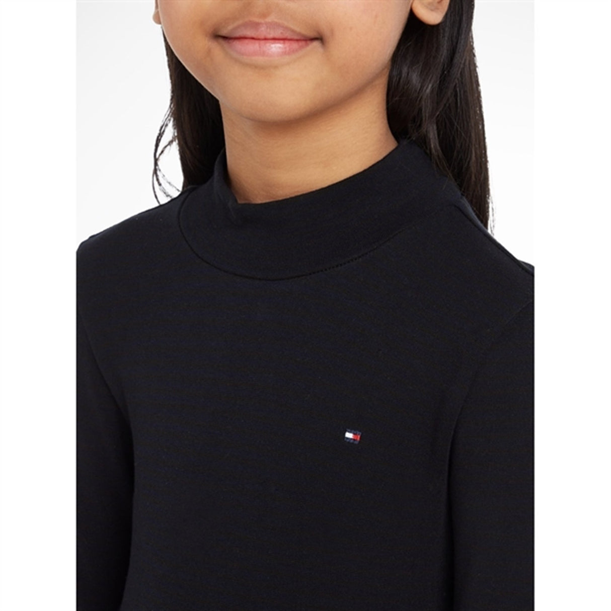 Tommy Hilfiger Stripe Mock Genser Black / Desert Sky Stripe