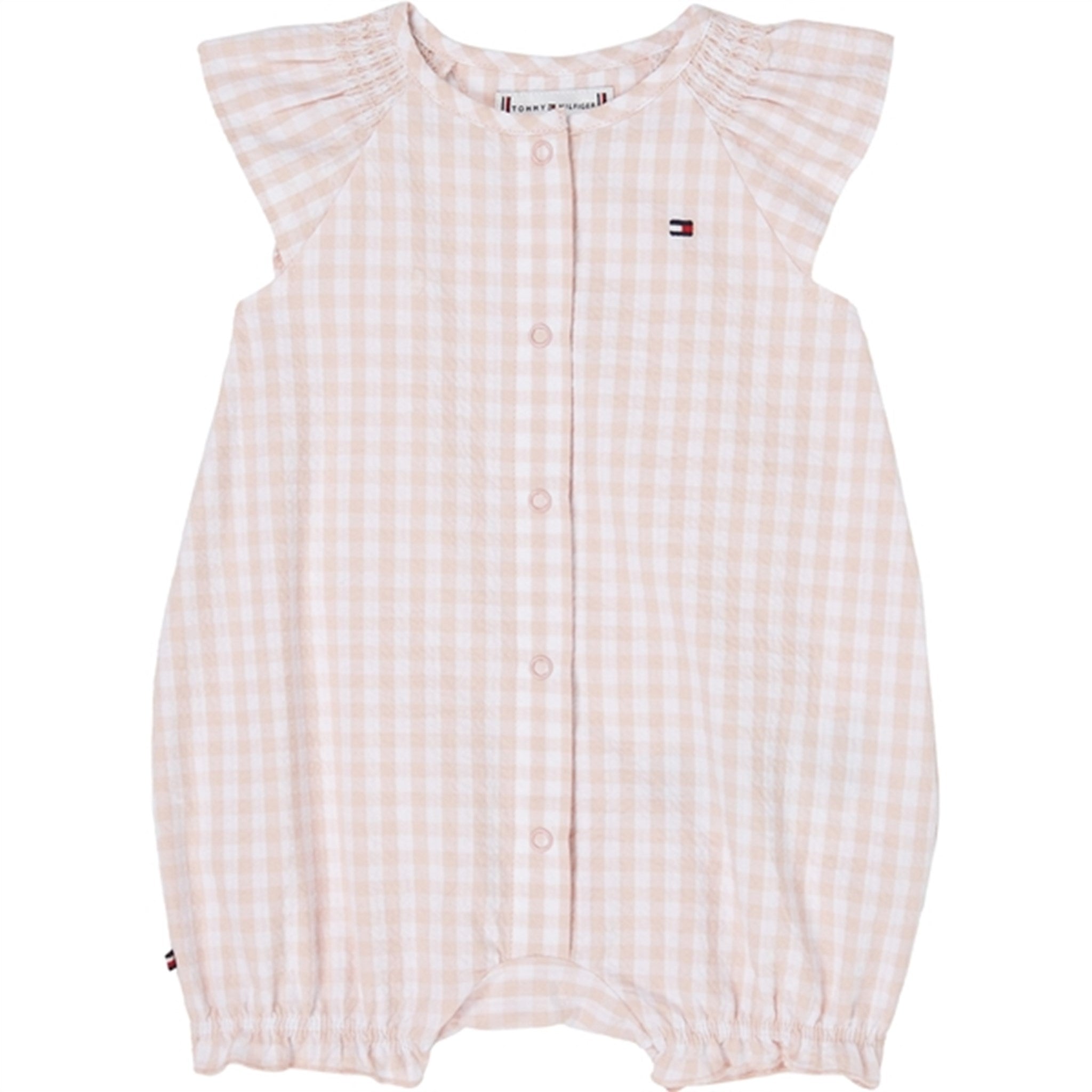 Tommy Hilfiger Baby Ruffle Gingham Rompers White / Pink Check