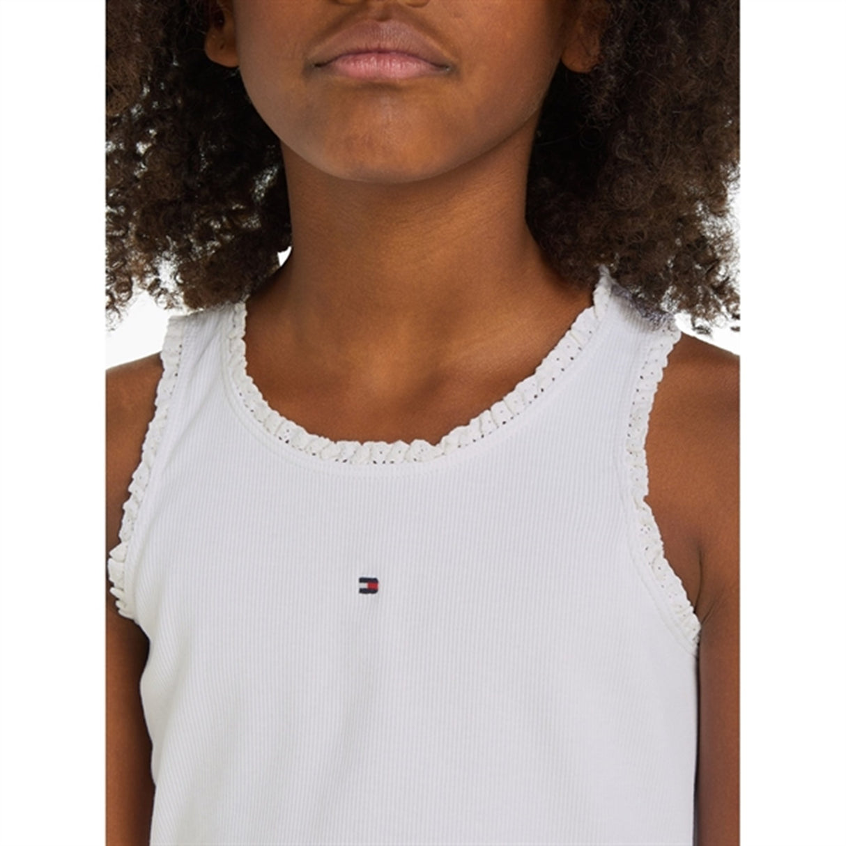 Tommy Hilfiger Essential Rib Lace Tank Topp White