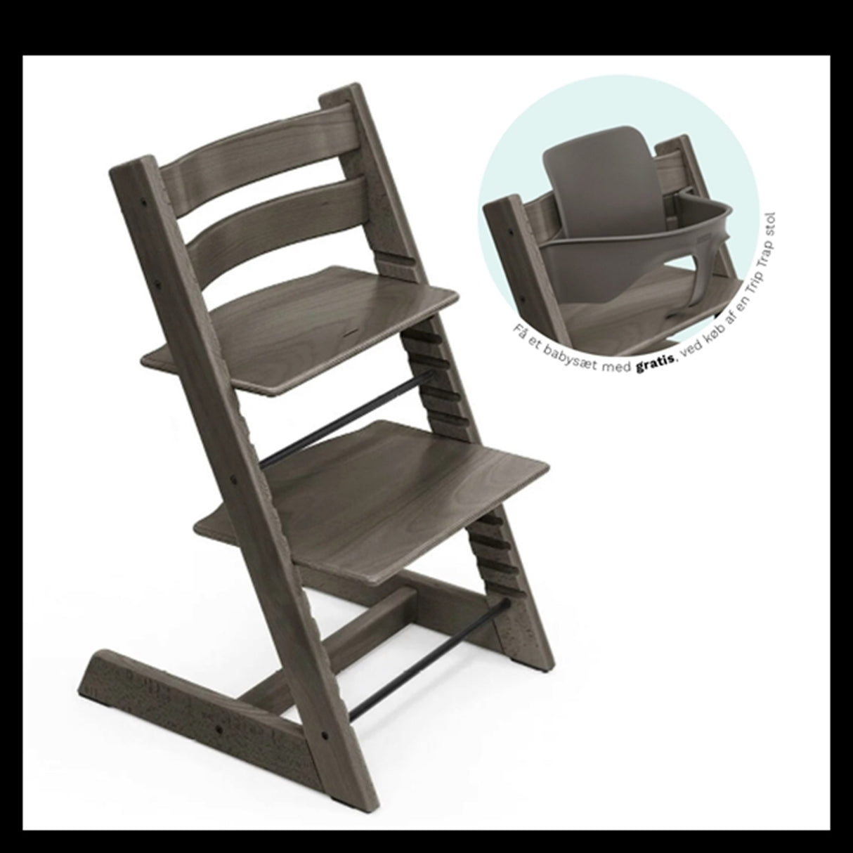 Tripp Trapp® Højstol Hazy Grey Inkl. Baby Set