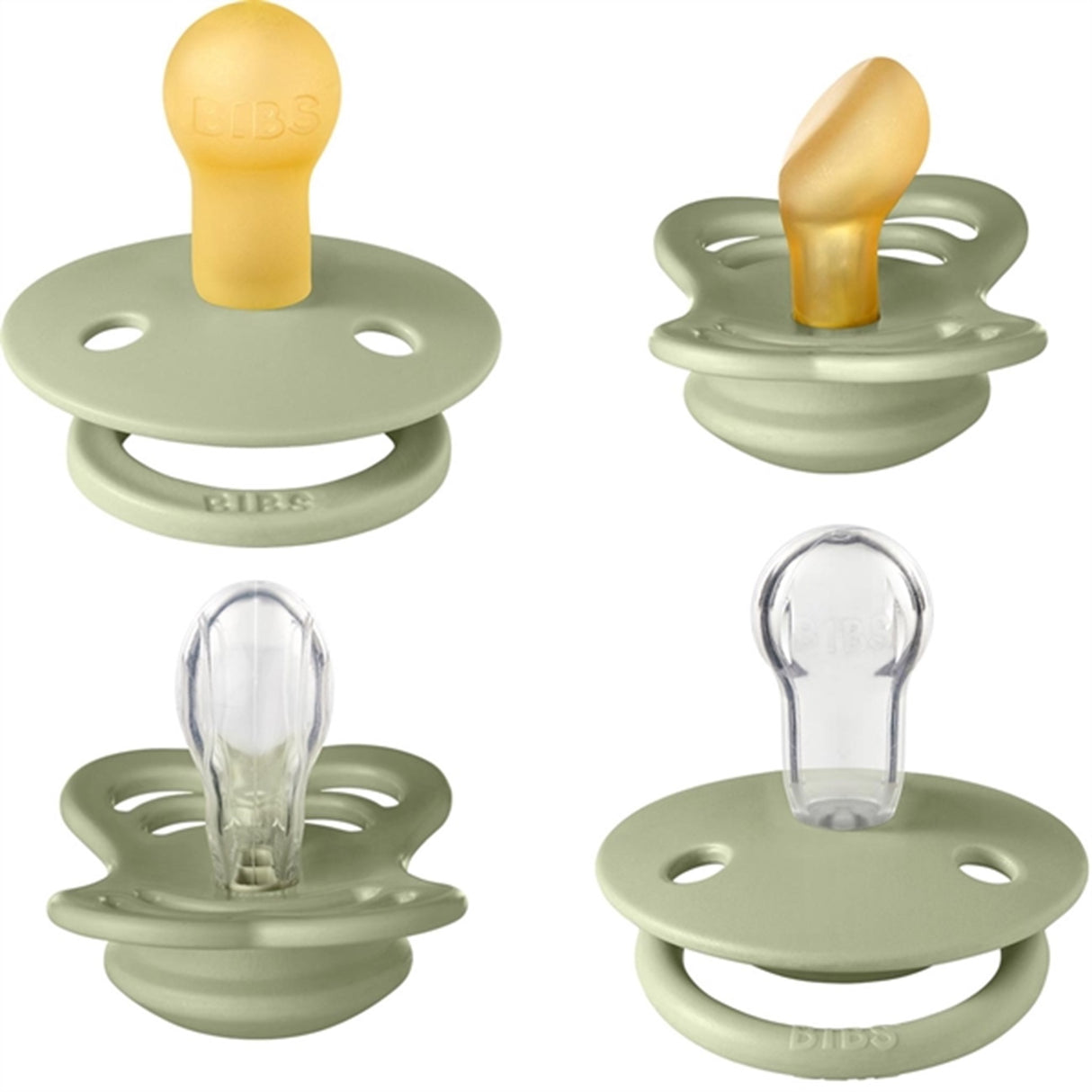 Bibs Try-it Collection Silikone/Naturgummi Sutter 4-pak Sage