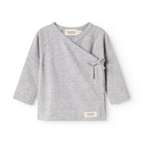 MarMar Modal New Born Light Grey Melange Tut Omslags LS Bluse