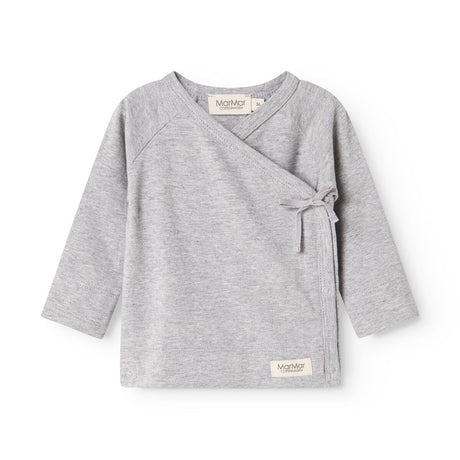 MarMar Modal New Born Light Grey Melange Tut Omslags LS Bluse