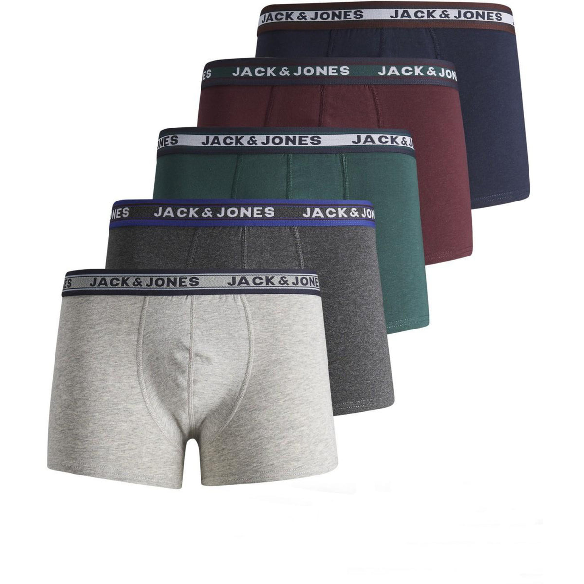 Jack & Jones Dark Green Melange Jacoliver Trunks 5 Pakke Noos Jnr