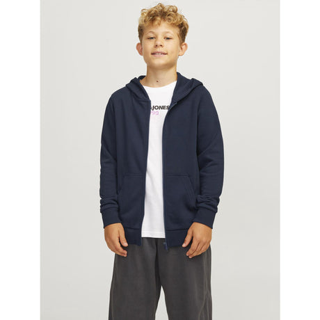 Jack & Jones Navy Blazer Jjebradley Sweat Zip Hette Noos Jnr