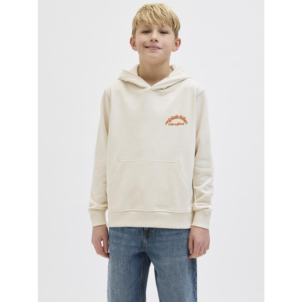 Jack & Jones Antique White Jwhparos Type Sweat Hette Back Jnr