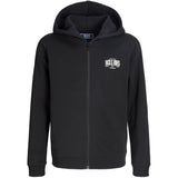 Jack & Jones Black Jjaero Sweat Zip Hette Jnr