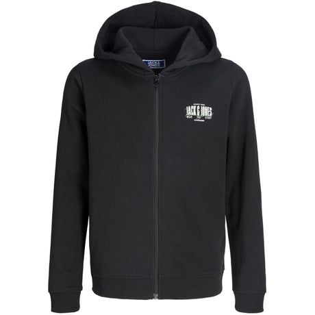 Jack & Jones Black Jjaero Sweat Zip Hette Jnr