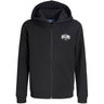 Jack & Jones Black Jjaero Sweat Zip Hette Jnr