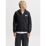 Jack & Jones Black Jjaero Sweat Zip Hette Jnr