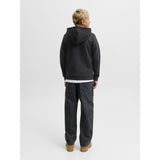 Jack & Jones Black Jjaero Sweat Zip Hette Jnr