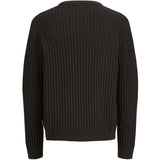 Jack & Jones Mulch Twisted Black Jjjaxon Strikk Crew Neck Jnr