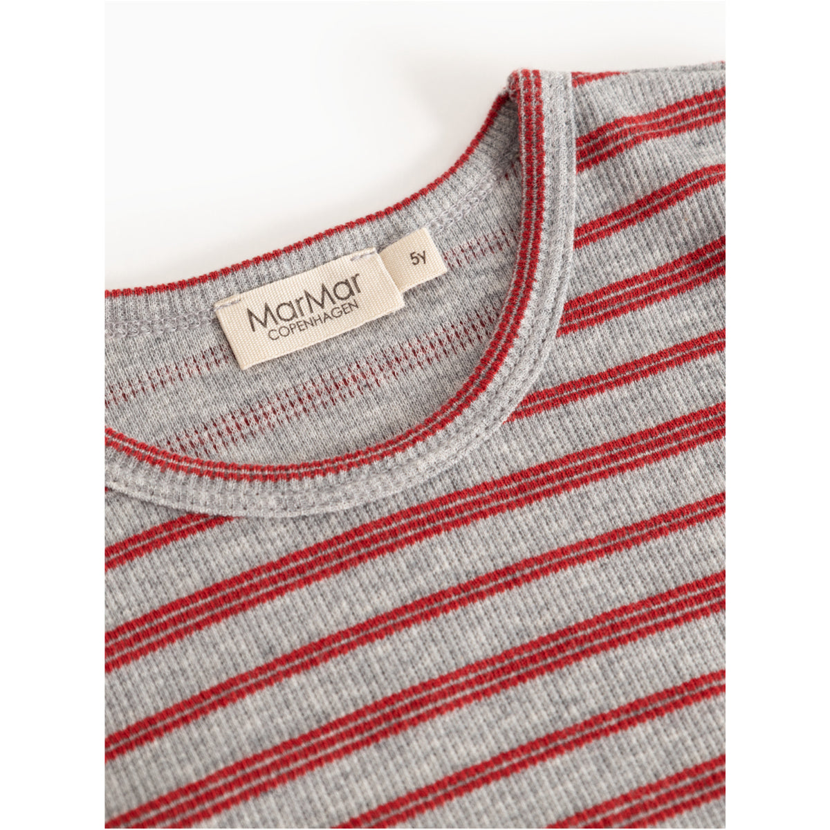MarMar Modal Fine Rib Cherry Stripe Tani Bluse