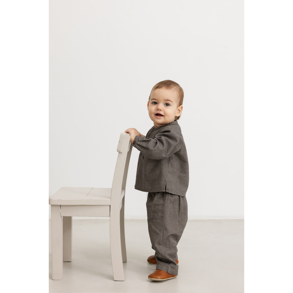 MarMar Structured Soft Cotton Houndstooth Check Totoro Skjorte