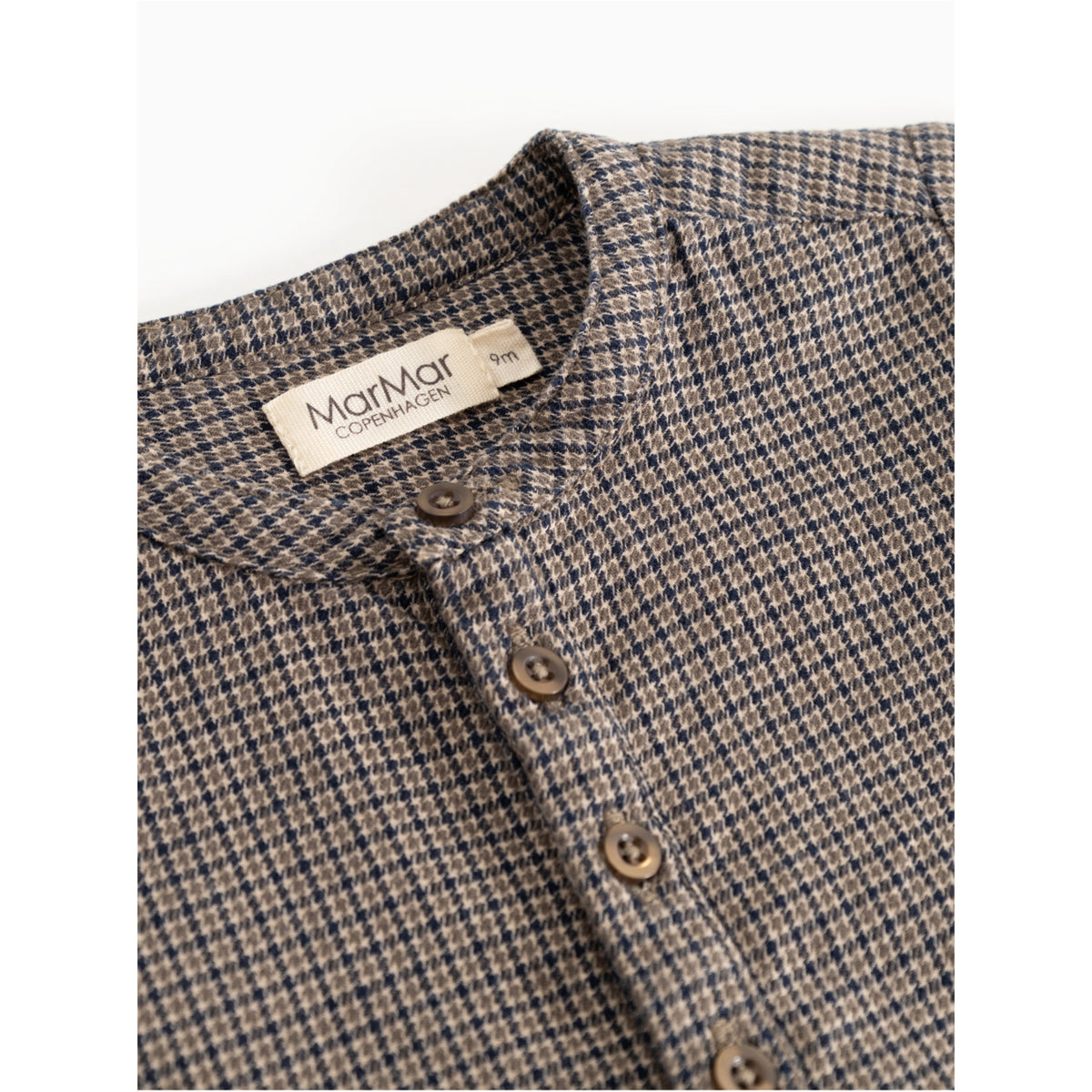 MarMar Structured Soft Cotton Houndstooth Check Totoro Skjorte