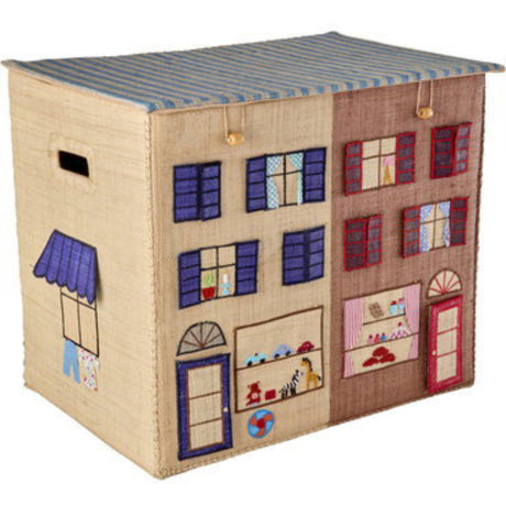 Rice Paris Theme Raffia Oppbevaring Box Ekstra Large Foldbar