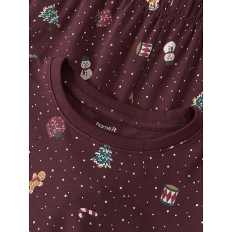 Name It Burgundy Christmas Nknvismas Ls Natttøy