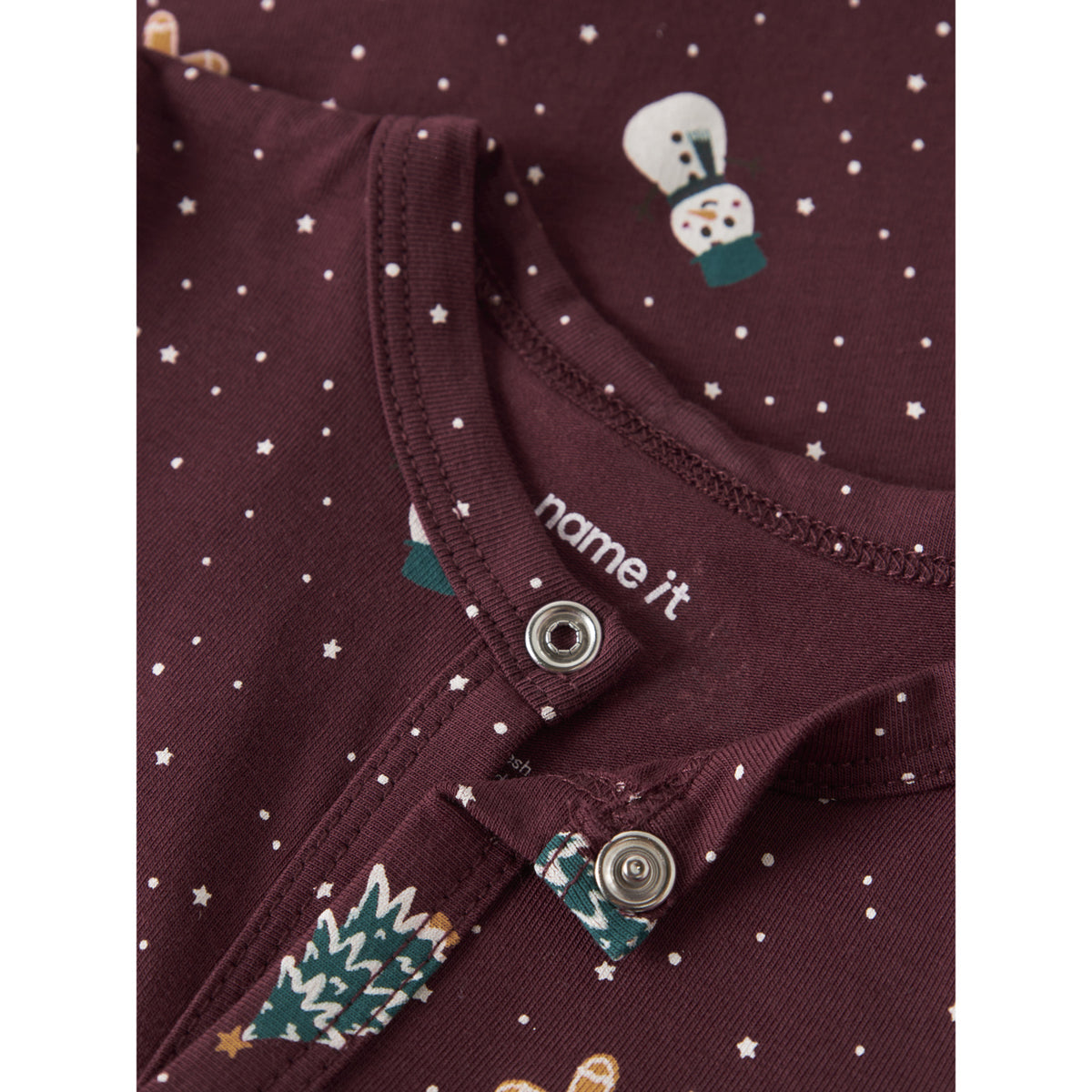 Name It Burgundy Christmas Nbnvismas Ls Natt Drakt