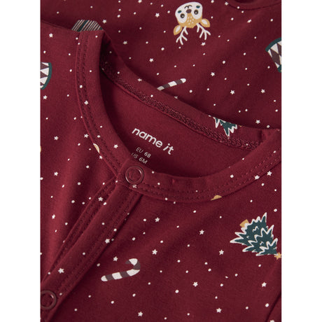 Name It Red Dahlia Christmas Nbnvismas Ls Natt Drakt