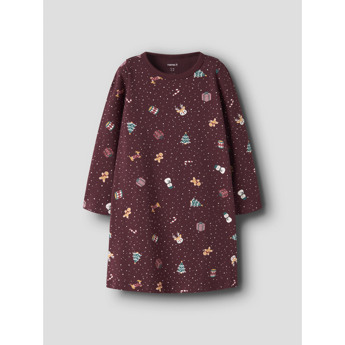 Name It Burgundy Christmas Nmfvismas Ls Natkjole