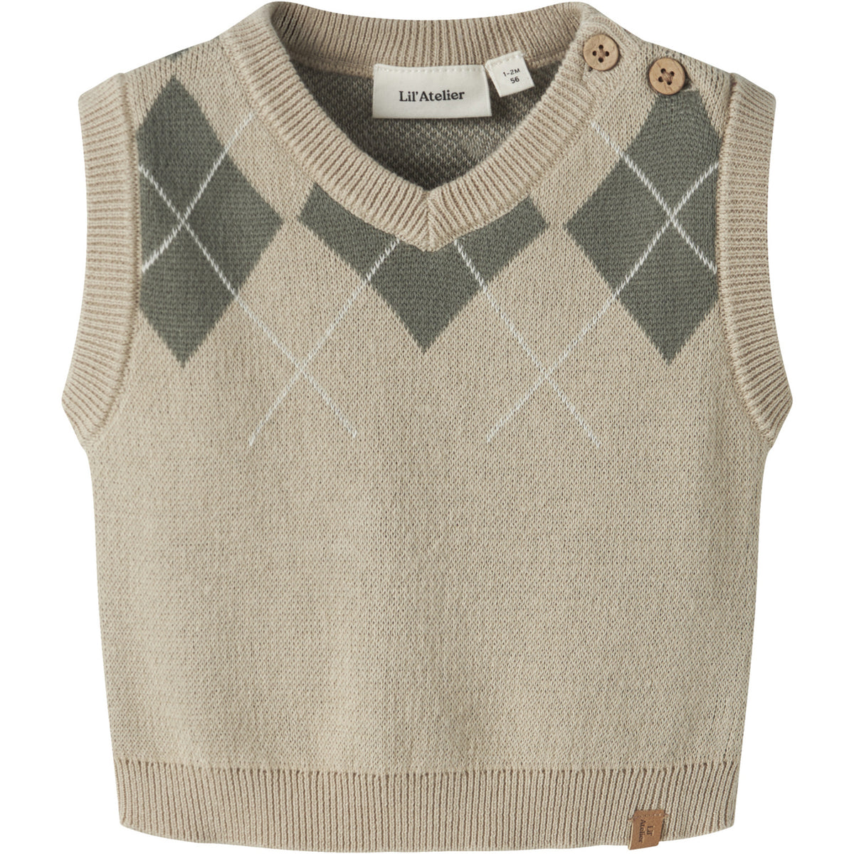Lil'Atelier White Pepper Mulled Basil Nbmronan Strikk Vest Lil
