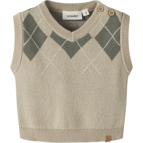 Lil'Atelier White Pepper Mulled Basil Nbmronan Strikk Vest Lil