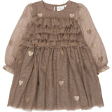 THE NEW Siblings Taupe Gray EMB TN TNSTYna L_S Mesh Kjole