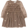 THE NEW Siblings Taupe Gray EMB TN TNSTYna L_S Mesh Kjole