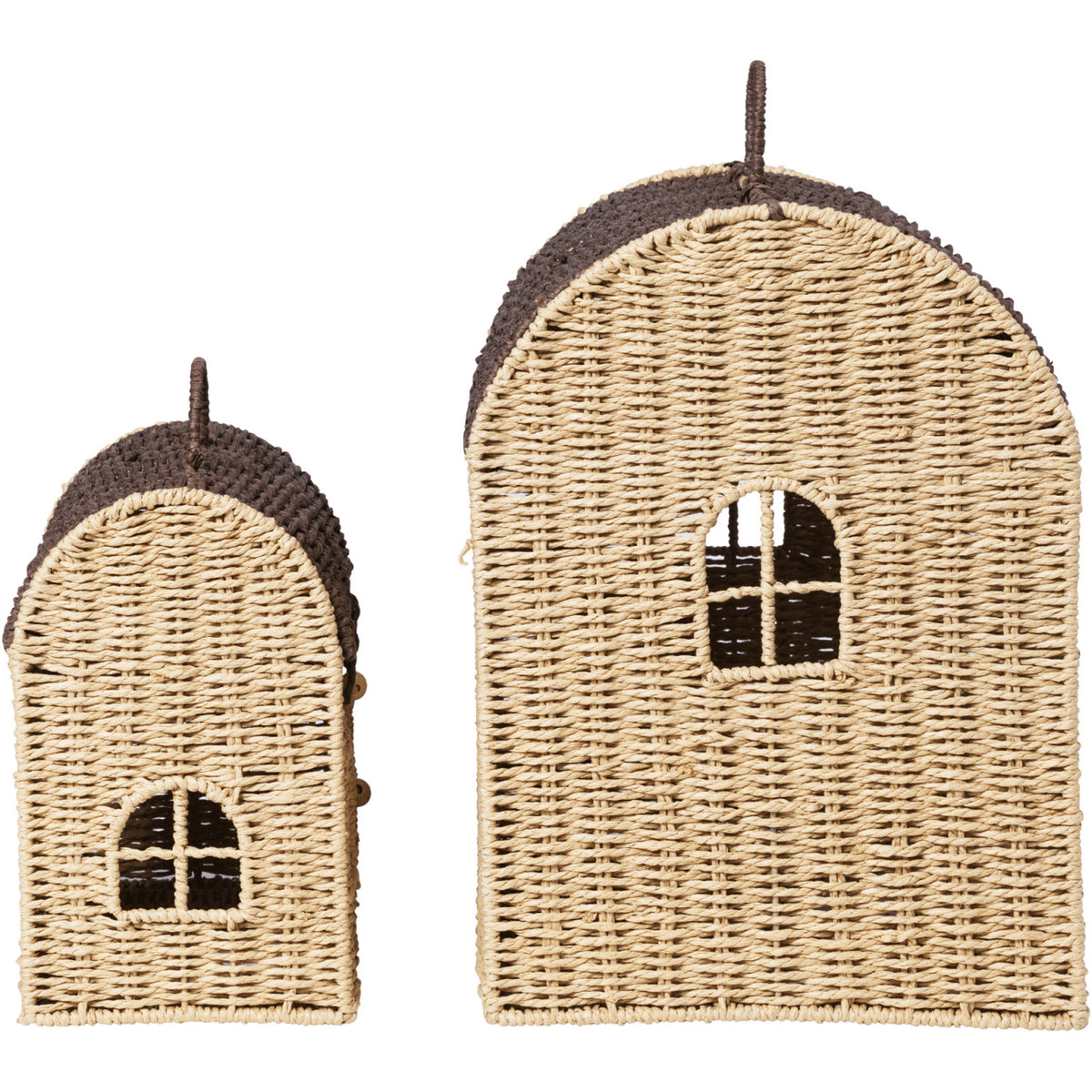 Ferm Living Natural/Dark Brown Casu Oppbevaring Houses 2 Pakke