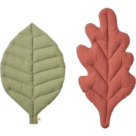 Ferm Living Tea Green/Baked Clay Leaf Cushions 2 Pakke