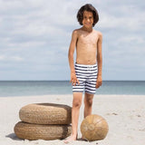 Petit Crabe White/Blue Alex Badeshorts
