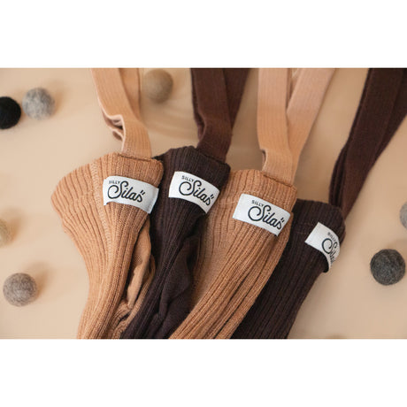 Silly Silas Wooly Footed Strømpebukser Med Braces Espresso Brown