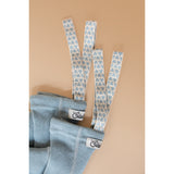 Silly Silas Footless Bomull Strømpebukser Med Braces Misty Blue Patterned