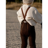 Silly Silas Wooly Footed Strømpebukser Med Braces Espresso Brown