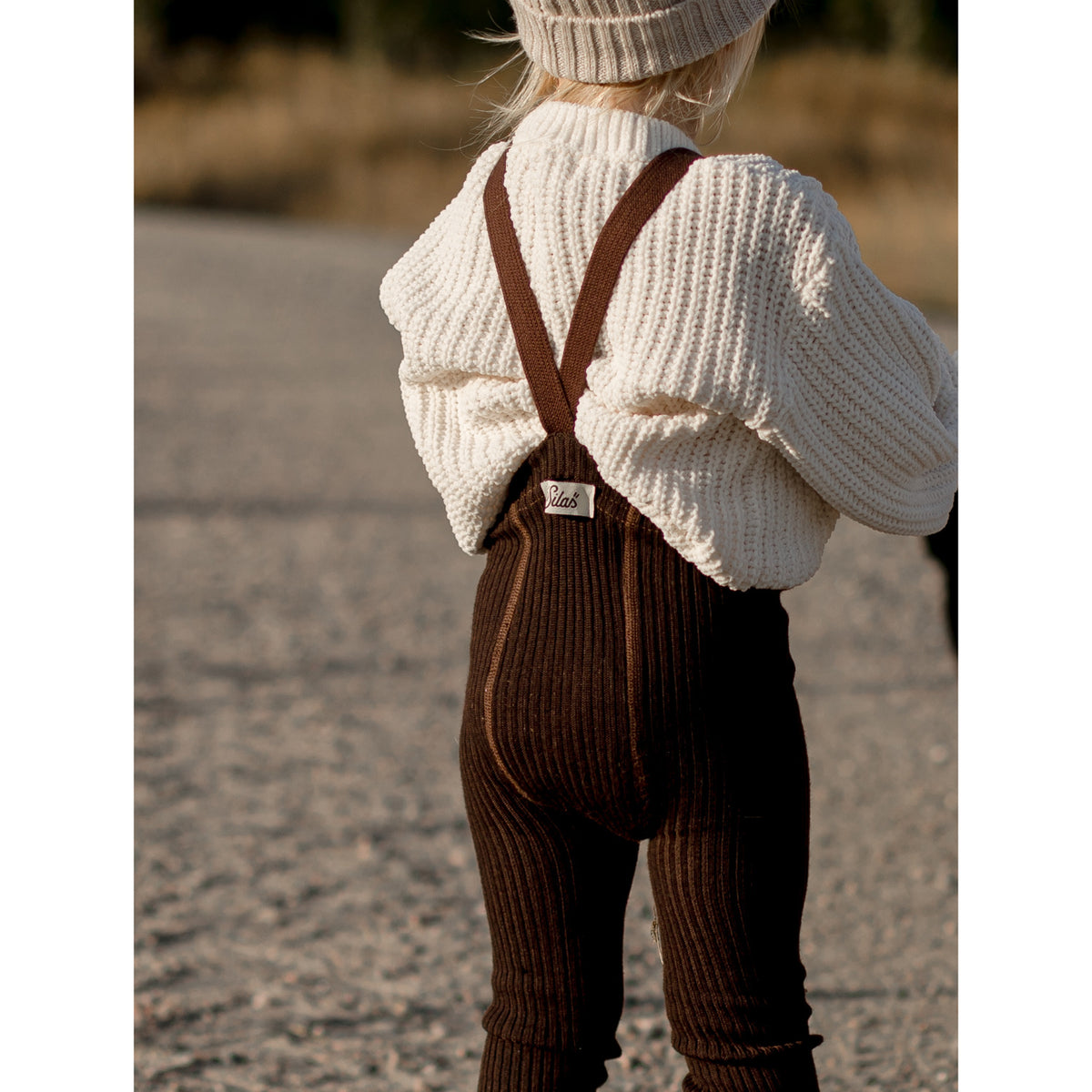 Silly Silas Wooly Footless Strømpebukser Med Braces Espresso Brown