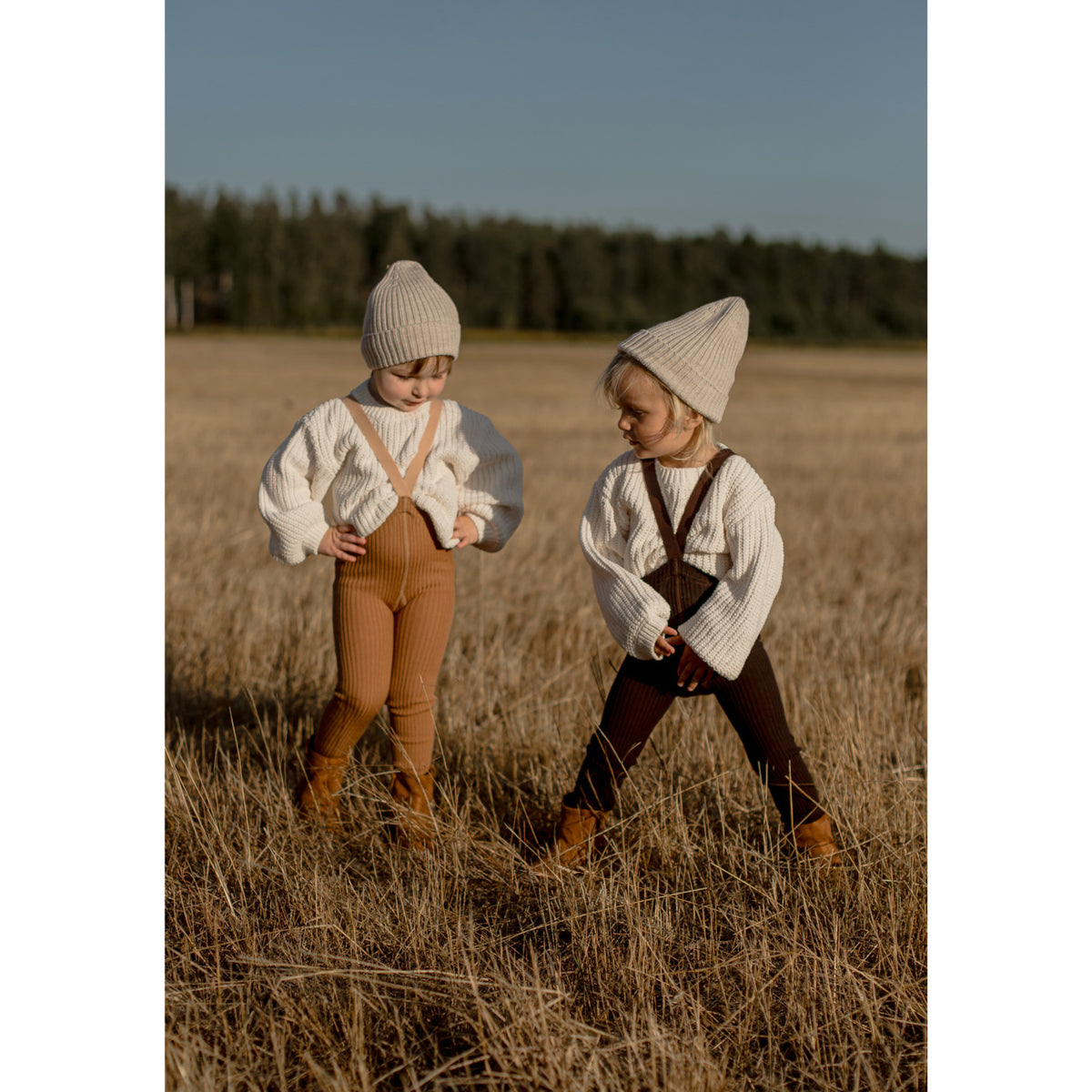 Silly Silas Wooly Footless Strømpebukser Med Braces Espresso Brown