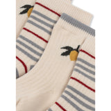 Konges Sløjd Blue Stripe/Lemon 2 Pakke Rib Stripe Strømper