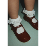 Konges Sløjd Red/Off White 2 Pakke Pointelle Frill Strømper