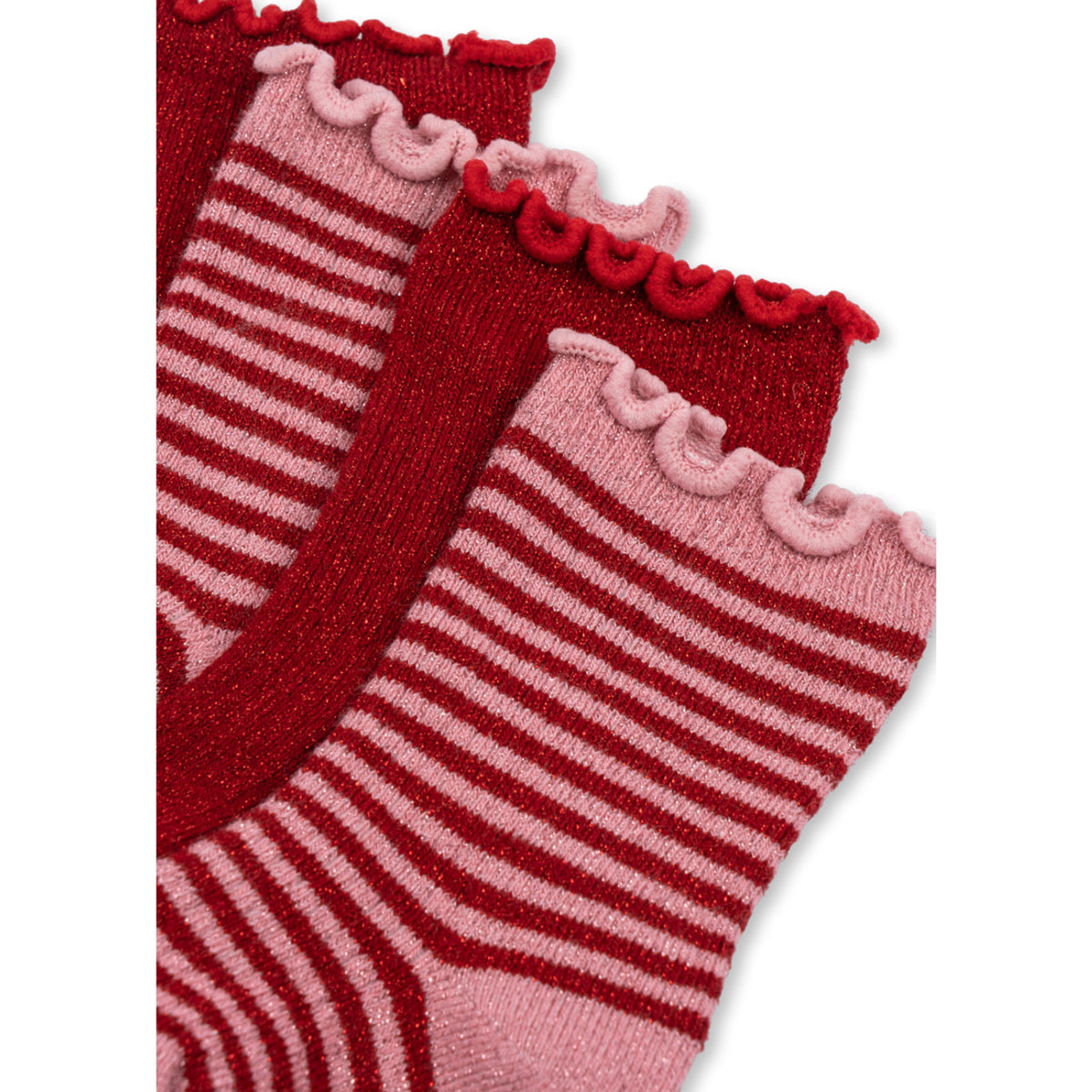 Konges Sløjd Red Stripe 2 Pakke Glitter Strømper