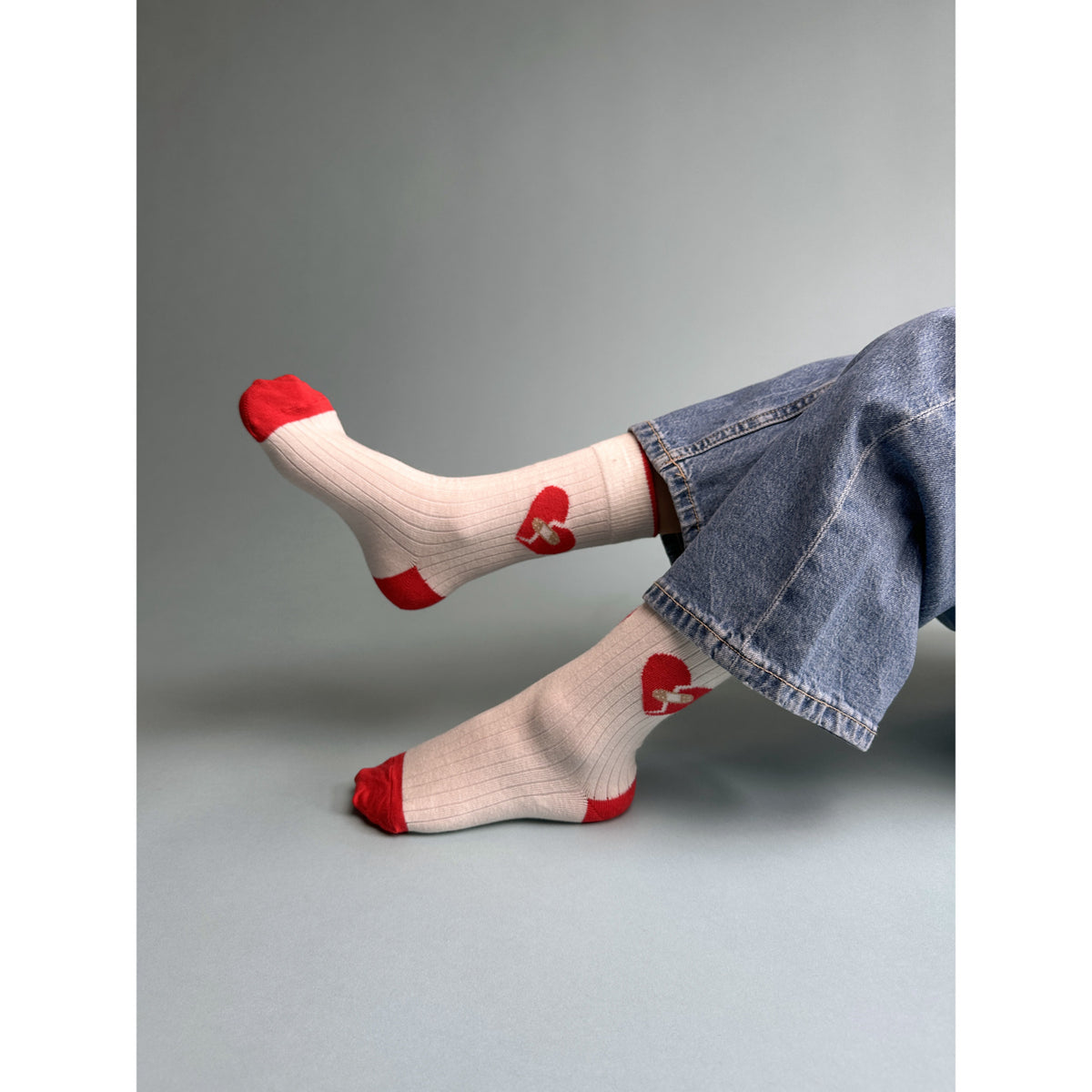 Mp Danmark x Børns Vilkår Cream Heart Socks - 2-pack