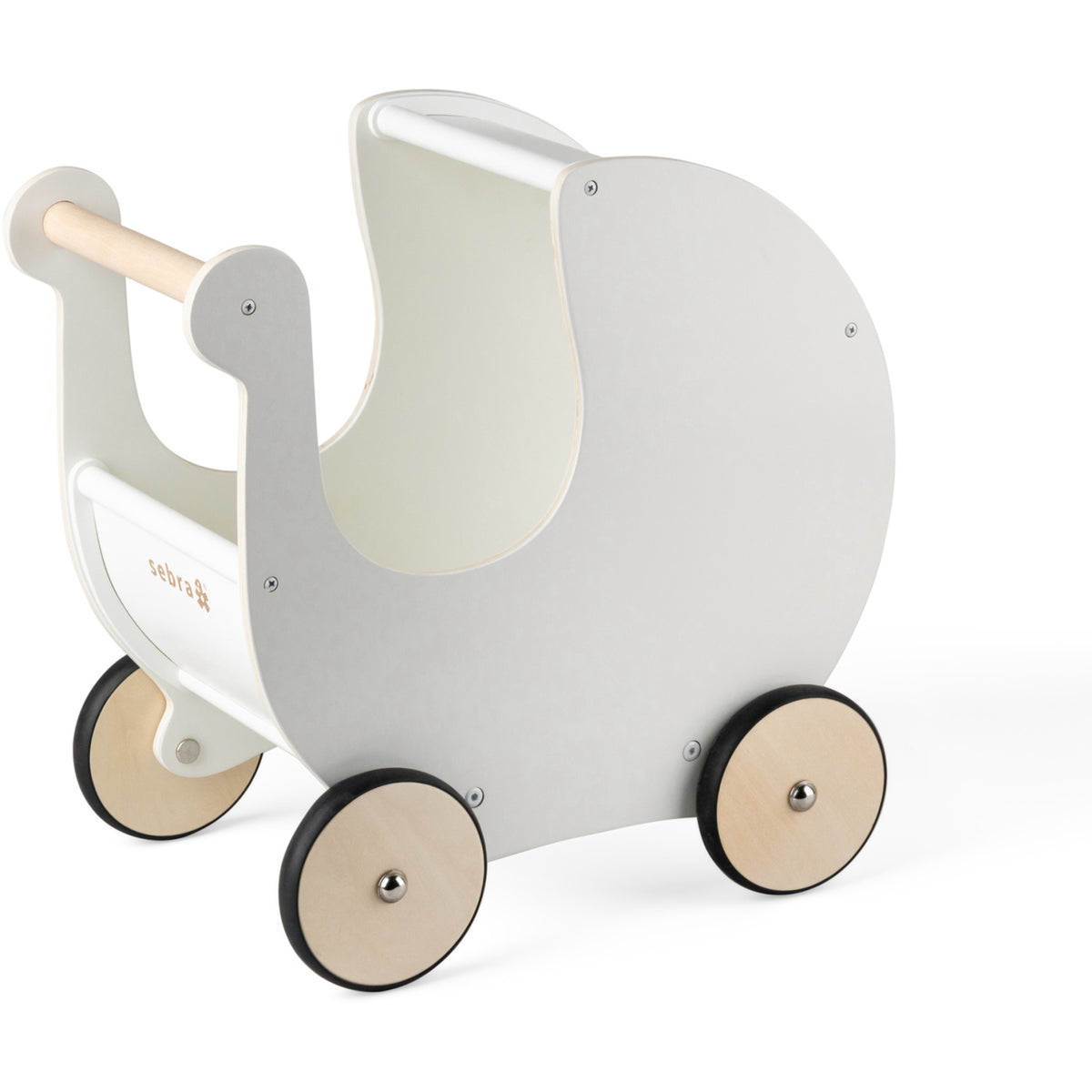 Sebra Classic White Doll's Klapvogn Wooden