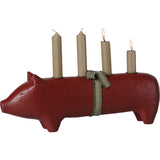 Maileg Trælysestage, Gris, Advent Stor - Rød