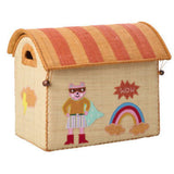 Rice Raffia Leketøy Baskets Med Hero Theme - Pink - Sett Of 3