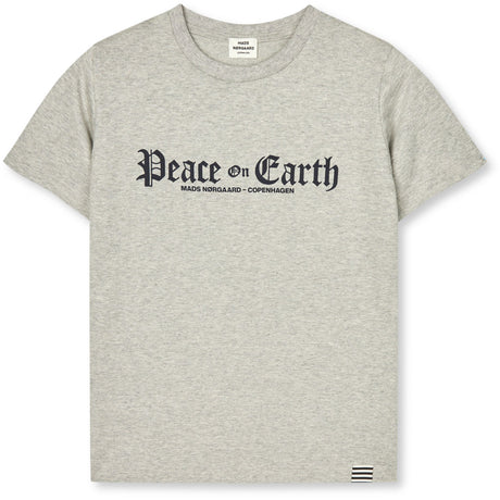 Mads Nørgaard Mid Grey Melange Printed Tee Thorlino Peace Tee