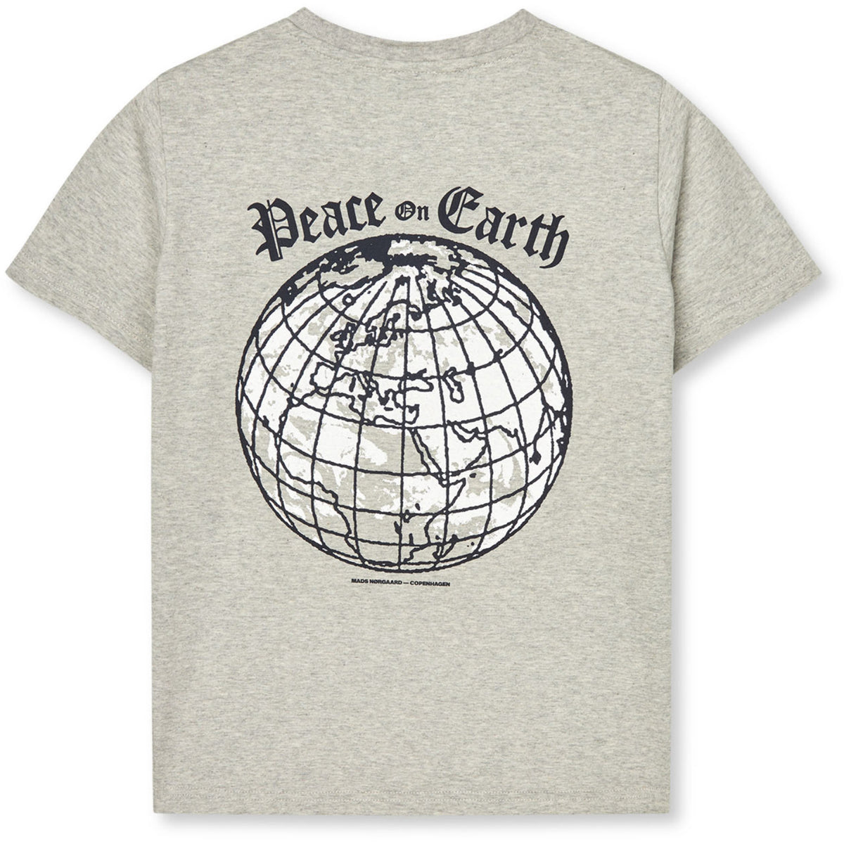 Mads Nørgaard Mid Grey Melange Printed Tee Thorlino Peace Tee