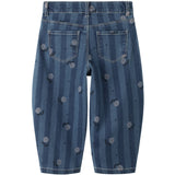 Name It Medium Blue Denim Flowers Nmfbella Barrel Jeans 6699-Qn