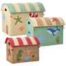 Rice Ocean Theme Raffia Leketøy Baskets Sett Of 3